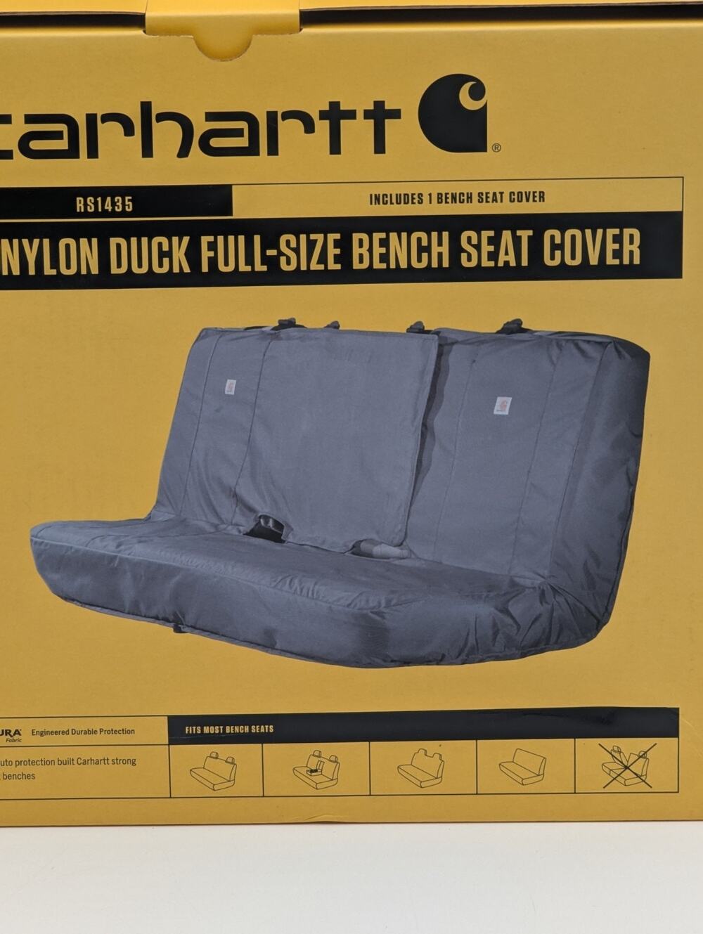 Carhartt RS1435 Universal Nylon Duck Full-Size Bench Seat Cover Charcoal/Gravel